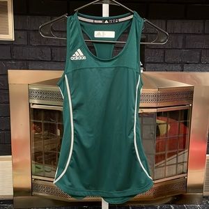 345 NWT Adidas $40 Compression Tank Sz Small Dark Green